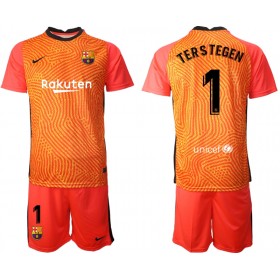 FC Barcelona Fodboldtrøjer Målmand TER Stegen 1 Børn sæt 2020/21 M003 Kort ærmer